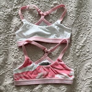Hurley Bralette for Girls 4T Pink and White Top Duo for girl 4T 2 pack